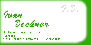 ivan deckner business card